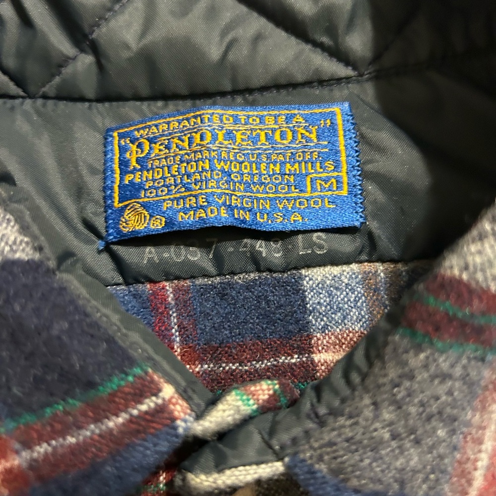 Preowned Pendleton Wool Plaid Button-Down Shirt S… - image 3